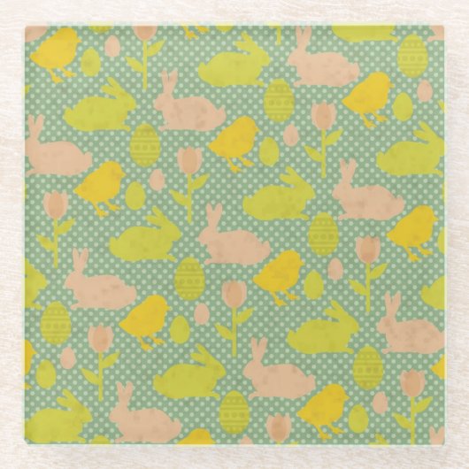 Ostern-Tapete Glasuntersetzer (Vorderseite)