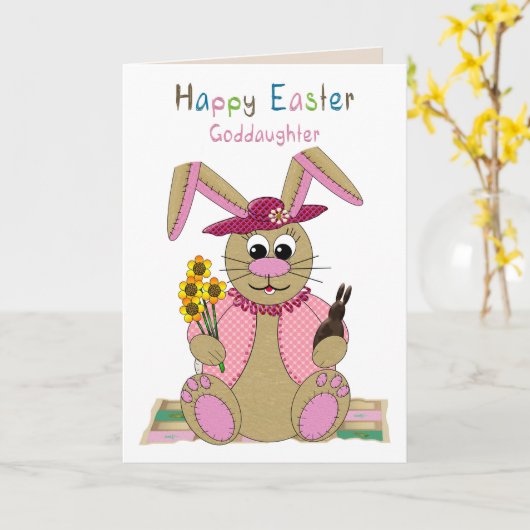 Ostern, Tochter, Osterhase Karte (Gelbe Blume)