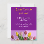 Ostern Tulips Abendessen Einladung (Rückseite)