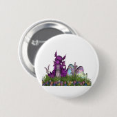 Ostern-Überraschungs-Baby-Drache Button (Vorne & Hinten)