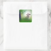 Ostern und Palm Sonntag Kreuze und Szenen Quadratischer Aufkleber (Tasche)