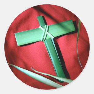 Ostern und Palm Sonntag Kreuze und Szenen Runder Aufkleber