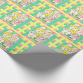 Ostern Vintag Ostern Bunny Bunnies Rabbits Geschenkpapier (Ecke)