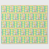 Ostern Vintag Ostern Bunny Bunnies Rabbits Geschenkpapier (Flach)