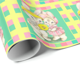 Ostern Vintag Ostern Bunny Bunnies Rabbits Geschenkpapier