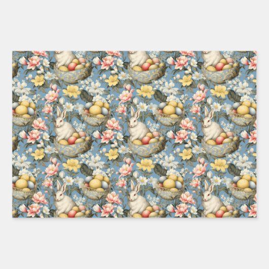 Ostern Vintager Frühling Blumengebäck Geschenkpapier Set (Vorderseite 3)