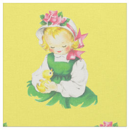 Ostern Vintager Mädchentost und Osterküken 4,5" Stoff