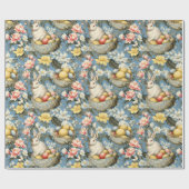 Ostern Vintager Sonnenfrühling Muster Geschenkpapier (Flach)