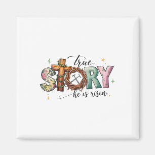 Ostern Wahre Geschichte Kreuz Jesus Christen Er Is Magnet