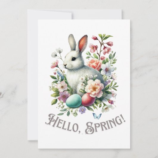 Ostern Wasserfarben Bunny & Eggs Einladung (Vorderseite)