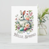 Ostern Wasserfarben Bunny & Eggs Einladung (Stehend Vorderseite)