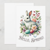 Ostern Wasserfarben Bunny & Eggs Einladung (Vorne/Hinten)