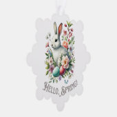 Ostern Wasserfarben Bunny & Eggs Ornament Karte (Rechts)