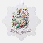 Ostern Wasserfarben Bunny & Eggs Ornament Karte (Rückseite)