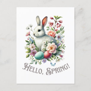 Ostern Wasserfarben Bunny & Eggs Postkarte