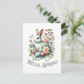 Ostern Wasserfarben Bunny & Eggs Postkarte (Stehend Vorderseite)