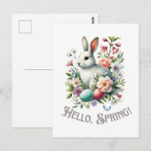 Ostern Wasserfarben Bunny & Eggs Postkarte (Vorne/Hinten)