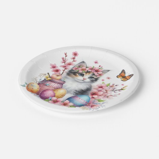 Ostern - Wasserfarbenküste - Pappteller (Schrägansicht)