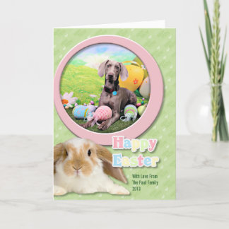 Ostern - Weimaraner - Ben Feiertagskarte