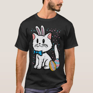 Ostern Weiße Katze Bunny Süße Katze Kleinkind Mädc T-Shirt