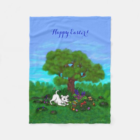 Ostern - Welpe Capo and Butterfly Fleecedecke (Vorderseite)