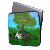 Ostern - Welpe Capo and Butterfly Laptopschutzhülle (Vorderseite Links)