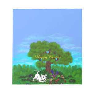 Ostern - Welpe Capo and Butterfly Notizblock