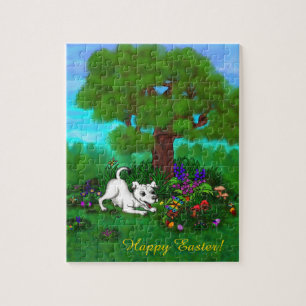 Ostern - Welpe Capo and Butterfly Puzzle