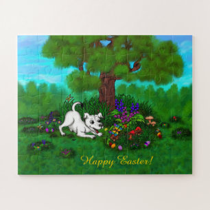 Ostern - Welpe Capo and Butterfly Puzzle