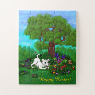 Ostern - Welpe Capo and Butterfly Puzzle