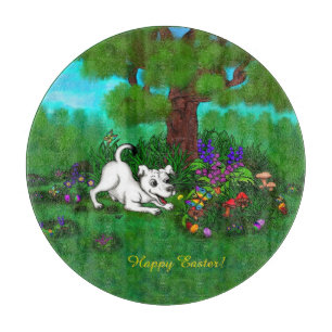 Ostern - Welpe Capo and Butterfly Schneidebrett