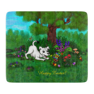 Ostern - Welpe Capo and Butterfly Schneidebrett