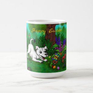 Ostern - Welpe Capo and Butterfly Verwandlungstasse