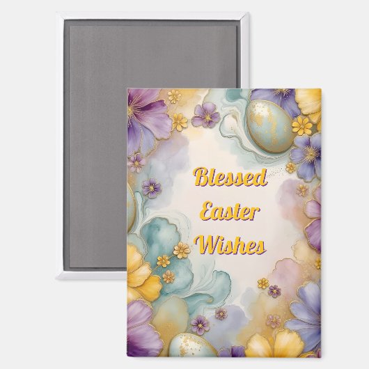 ~ OSTERN WÜNSCHE ~ Eier Blumen ~ Magnet (Vorderseite/Rückseite)