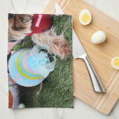 Ostern - Yorkshire Terrier - frech Geschirrtuch (Viertel Falte)