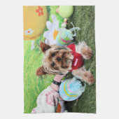 Ostern - Yorkshire Terrier - frech Geschirrtuch (Vertikal)