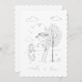 Ostern Zeichne hier Tinte Feiertagskarte (Vorne/Hinten)