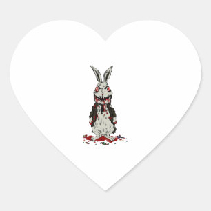 Ostern Zombie Rabbit Halloween Bunny Herz-Aufkleber