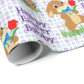 Osternahrung Kindername Niedliche sonnige Eier Geschenkpapier (Rolleneckpunkt)