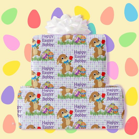 Osternahrung Kindername Niedliche sonnige Eier Geschenkpapier