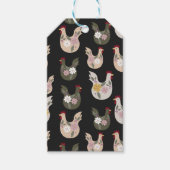 Osternahtloses Muster mit Huhn. Geschenkanhänger (Vorderseite)