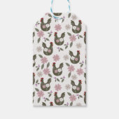 Osternahtloses Muster mit Huhn. Geschenkanhänger (Vorderseite)