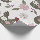 Osternahtloses Muster mit Huhn. Geschenkpapier (Ecke)
