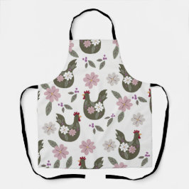 Osternahtloses Muster mit Huhn. Schürze