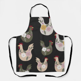 Osternahtloses Muster mit Huhn. Schürze