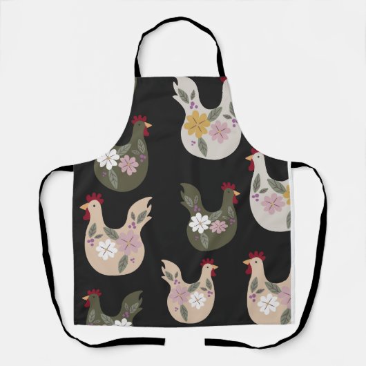 Osternahtloses Muster mit Huhn. Schürze (Vorderseite)