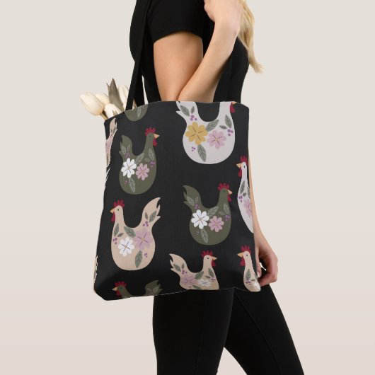 Osternahtloses Muster mit Huhn. Tasche (Von Nahem)