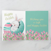 Osternbunny Egg Tulips Karte (Innenseite)