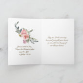 Osternergeißer Bibel Verse Elegante Rosa Blütenwel Karte (Innenseite)