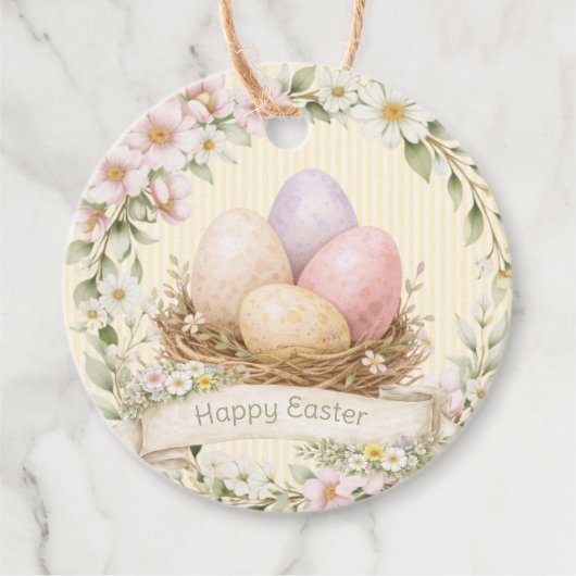 Osternest | Frohe Ostern Geschenkanhänger (Vorderseite)